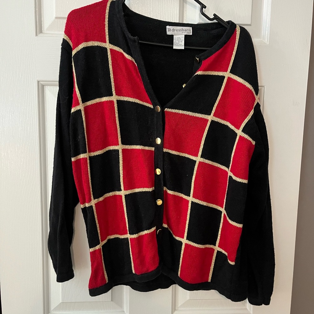 Women’s knit cardigan. Vintage 90s from Dressbarn. Size 14/16.